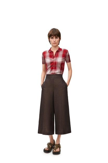 LOEWE Cropped trousers in linen Dark Brown plp_rd