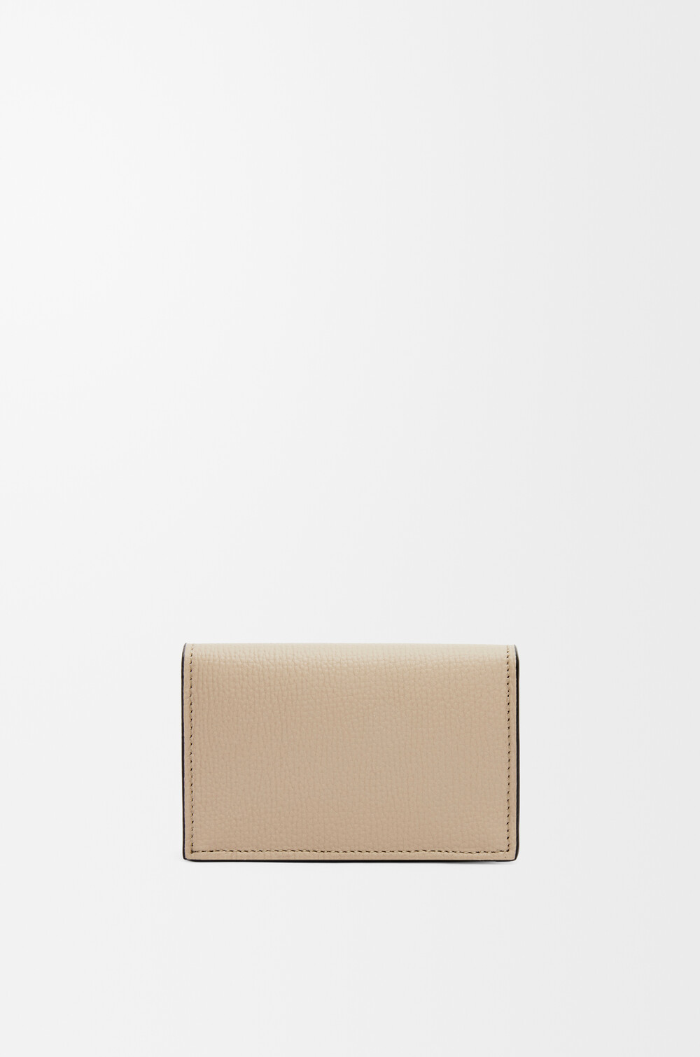 Anagram business cardholder in pebble grained calfskin Beige  display picture 3