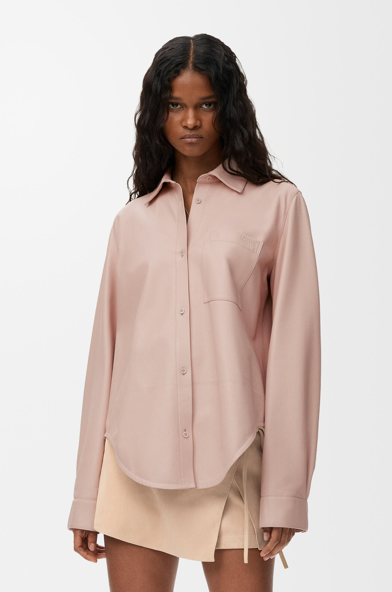 LOEWE Shirt in nappa lambskin Light Pink