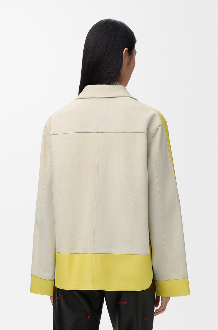 LOEWE Turn-up jacket in suede lambskin Light Grey