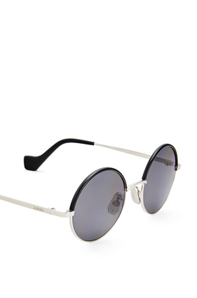 LOEWE Small round sunglasses in metal Solid Smoke Grey plp_rd