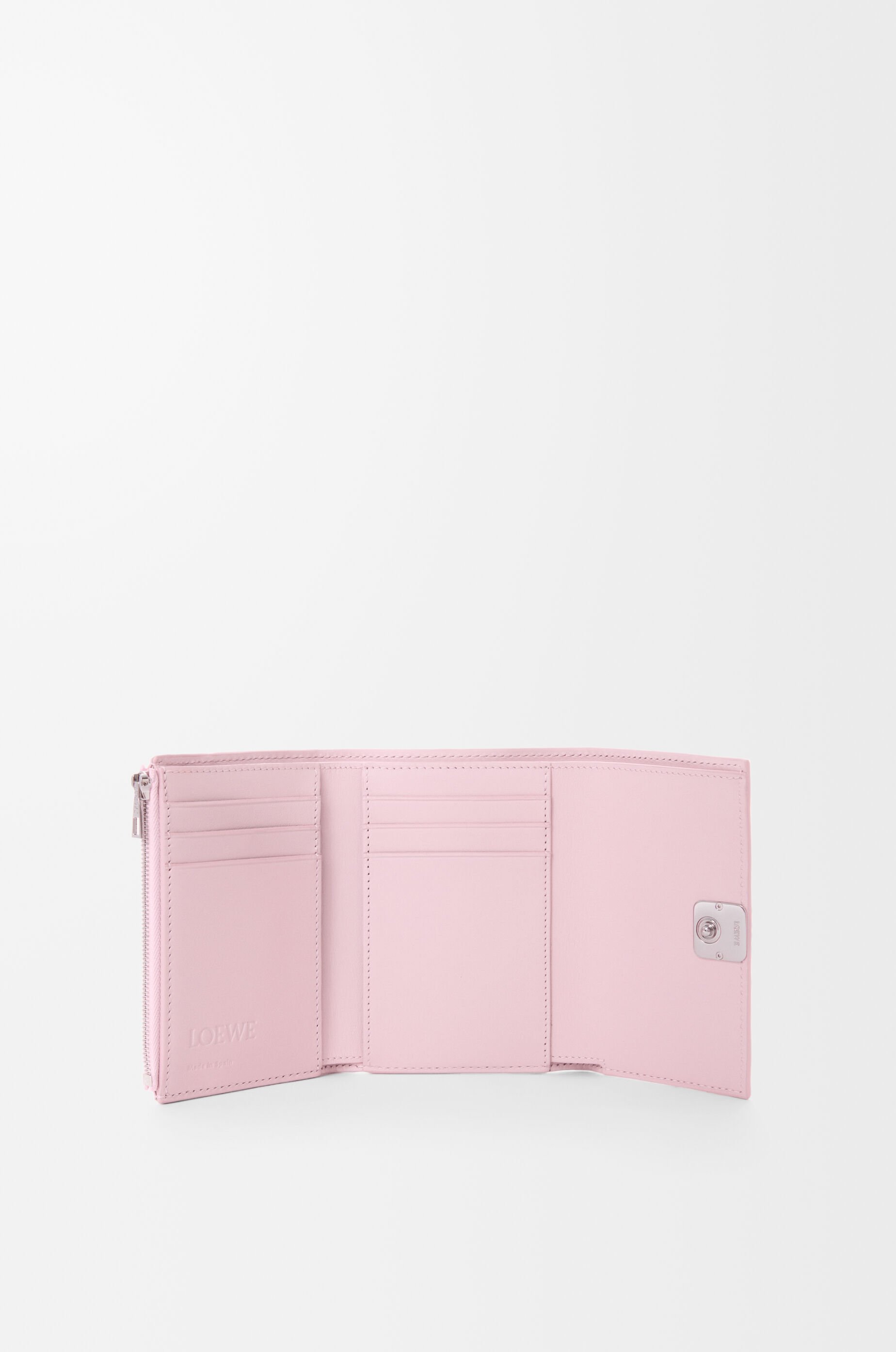 Anagram small vertical wallet in pebble grained calfskin Pink - LOEWE