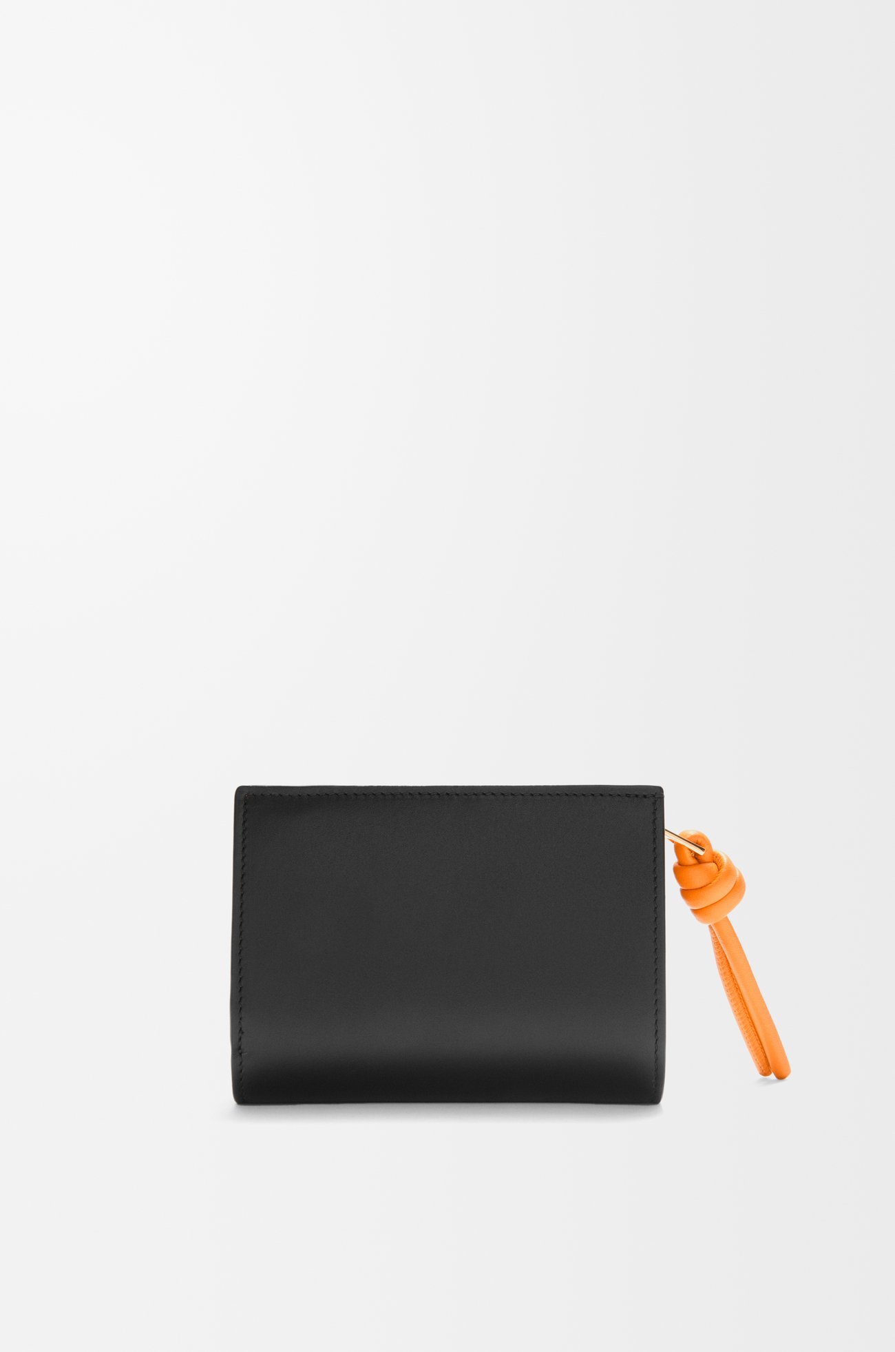 LOEWE Knot compact wallet in shiny nappa calfskin Black/Bright Orange plp_rd