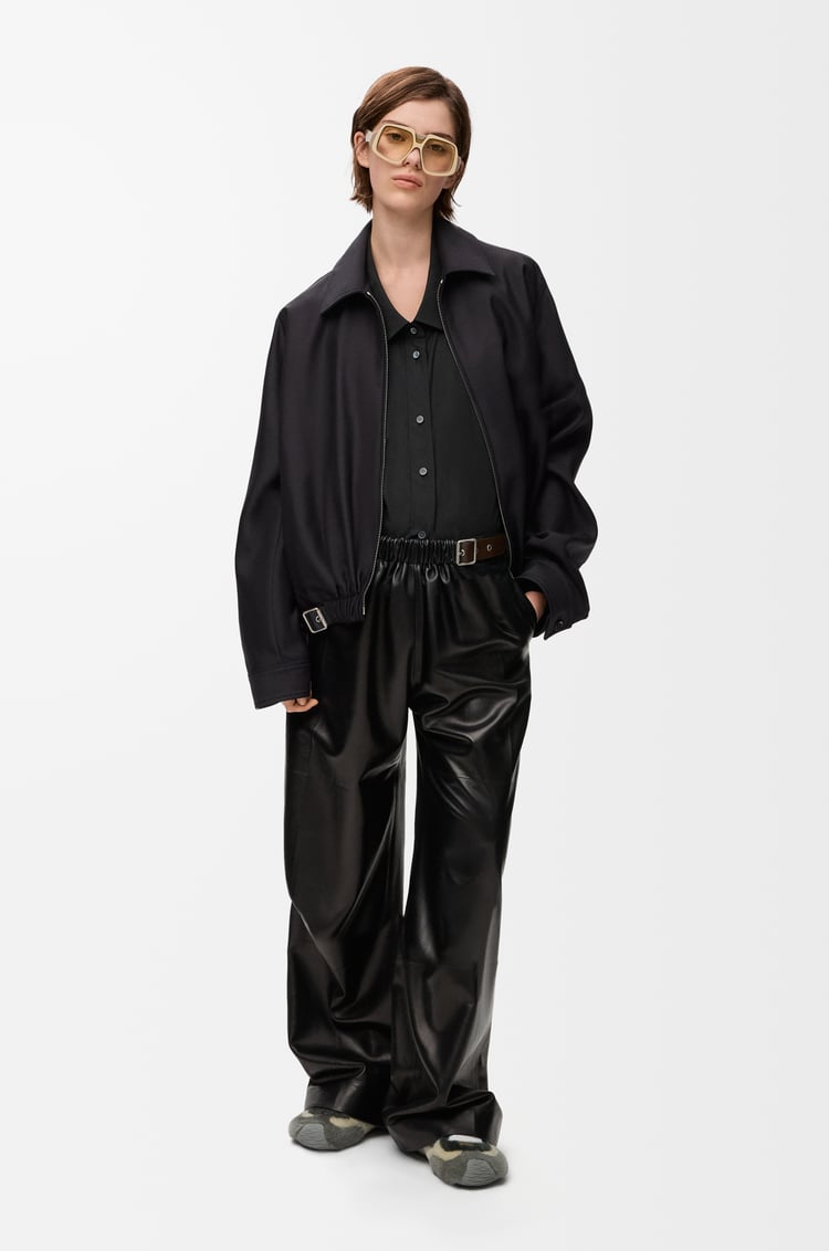 LOEWE 羊毛和真絲腰帶夾克 黑色