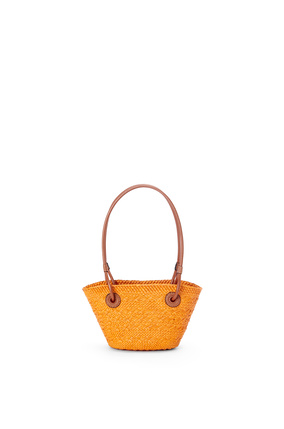 LOEWE Mini Anagram Basket bag in iraca palm and calfskin Orange/Tan plp_rd