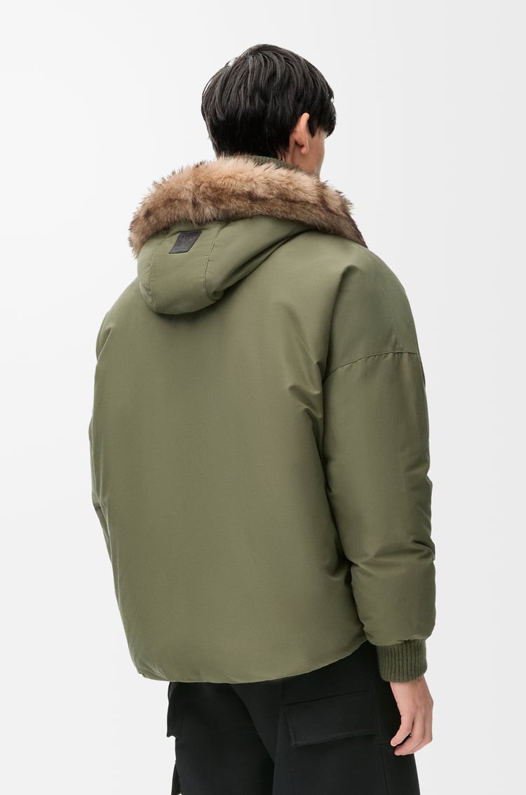 LOEWE Chaqueta acolchada en algodón técnico Verde Caqui