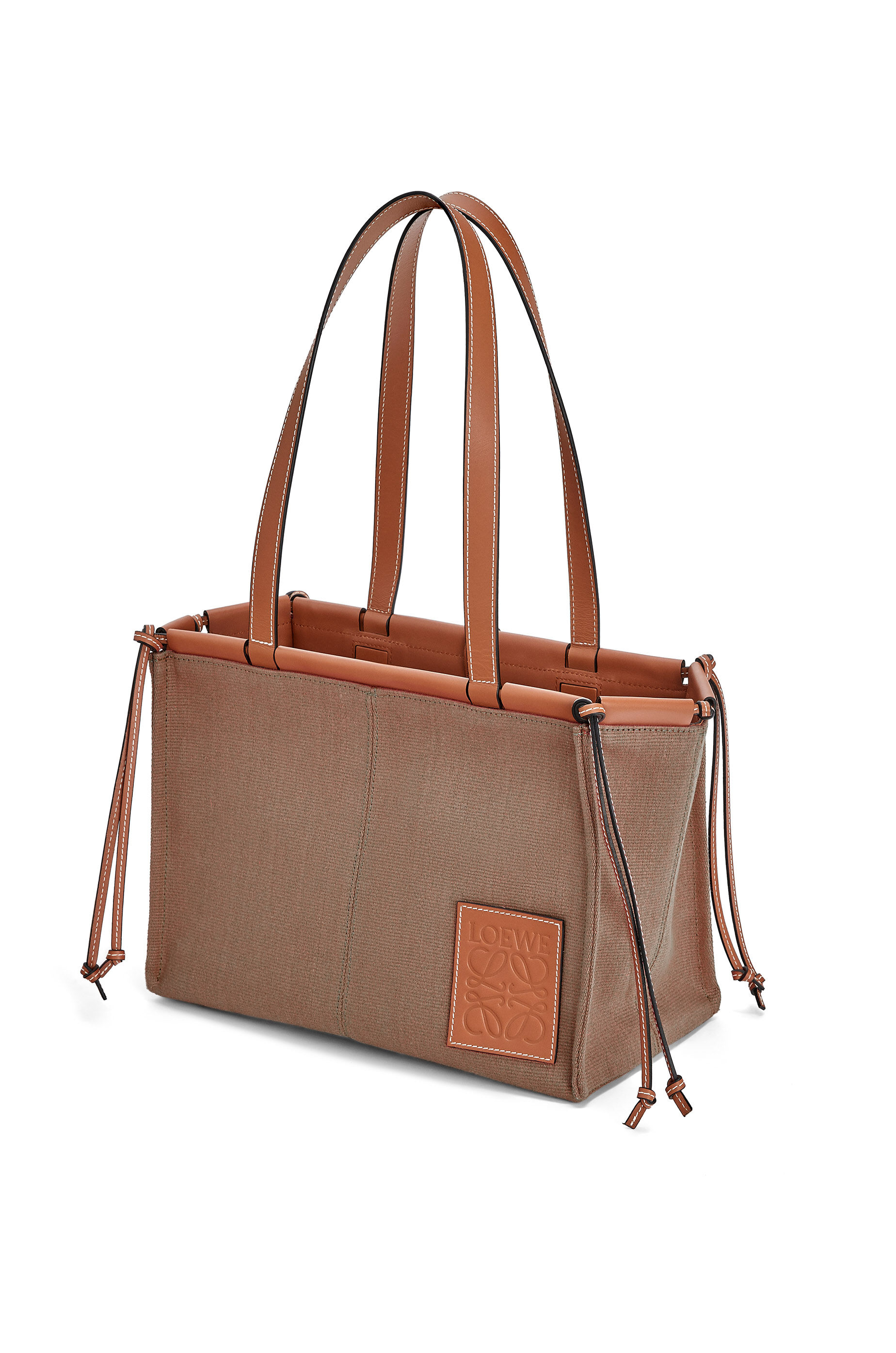 クッショントート スモール (キャンバス&カーフ) トープ - LOEWE クッショントート スモール (キャンバス&カーフ) トープ - LOEWE