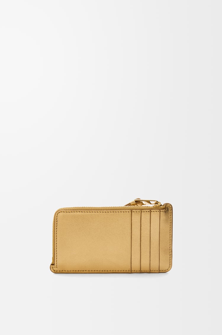 LOEWE Tarjetero-monedero Puzzle en piel de ternera Oro/Roble