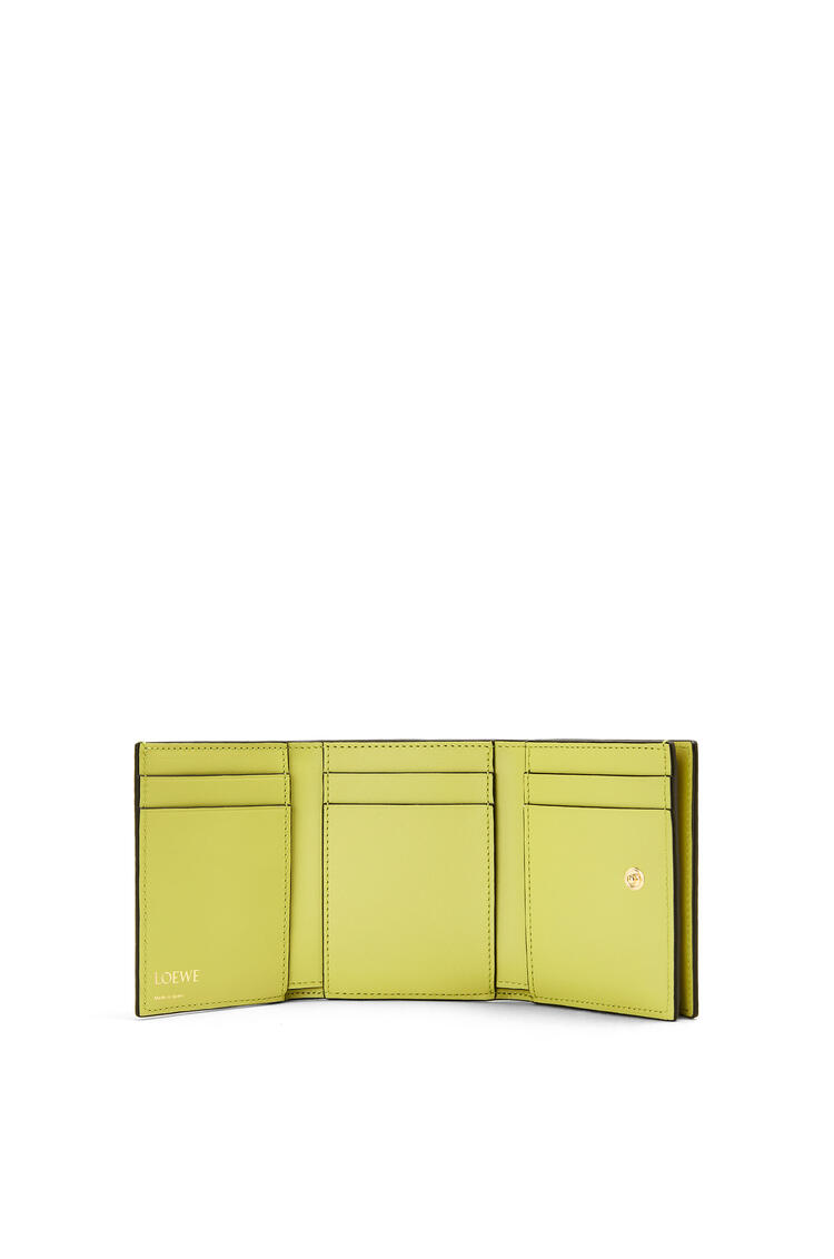 LOEWE Repeat trifold wallet in embossed calfskin Lime Yellow