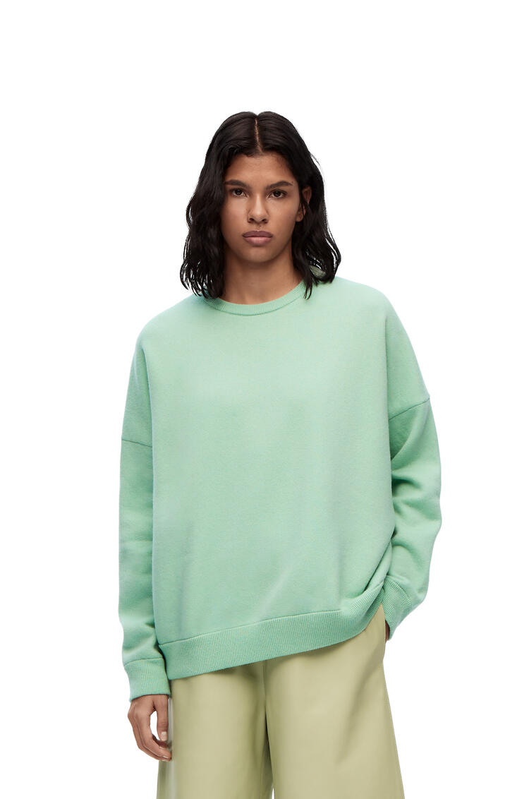 LOEWE Jersey oversize de cuello redondo en cashmere Verde Matcha