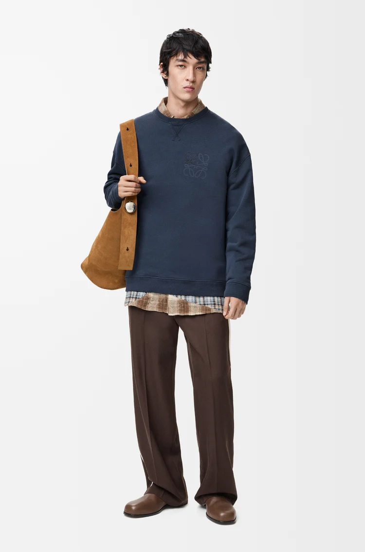 LOEWE Anagram sweatshirt in cotton Indigo Blue