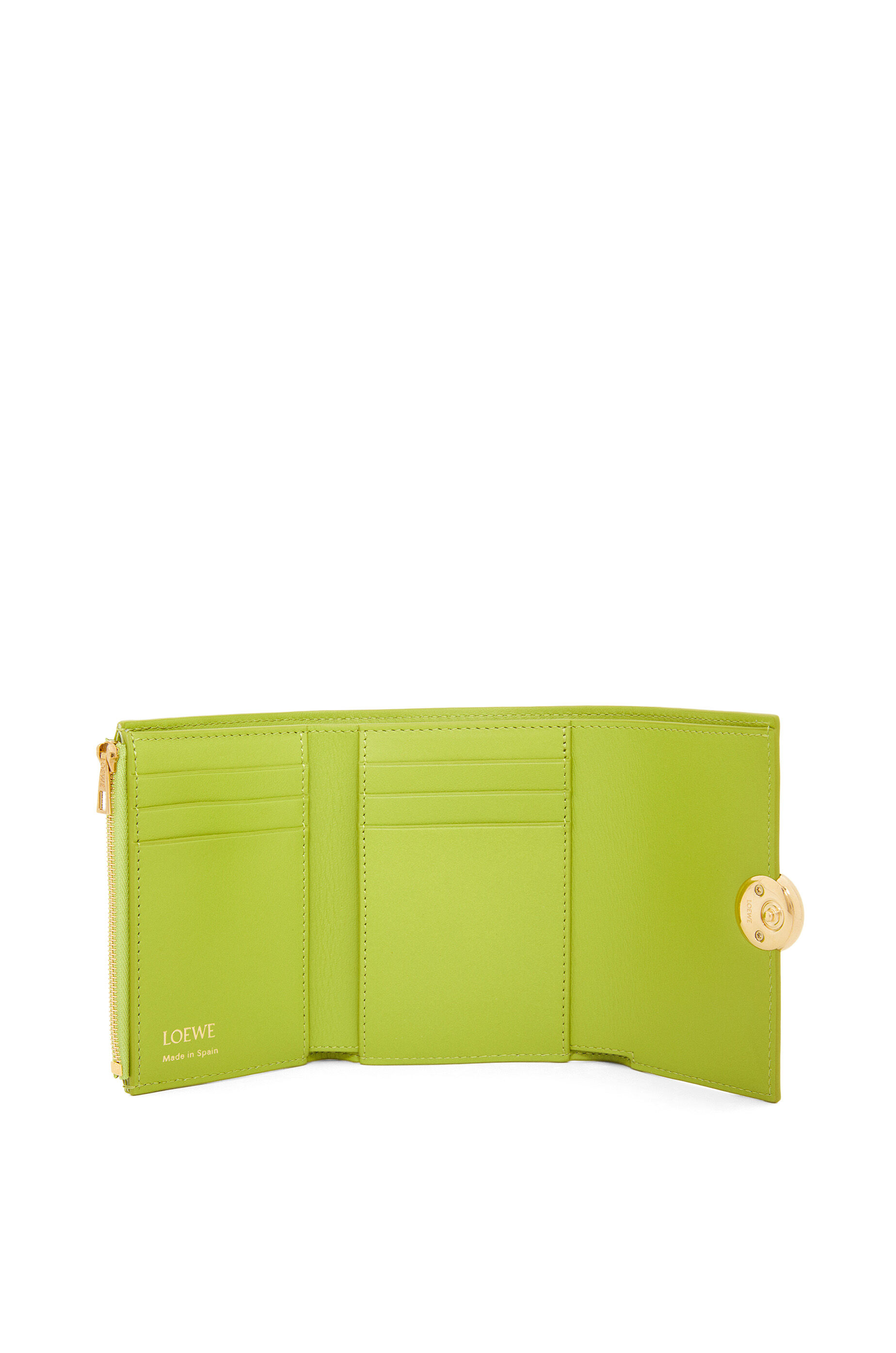 ぺブル バーティカル ウォレット スモール（シャイニーナパカーフ） メドウグリーン - LOEWE