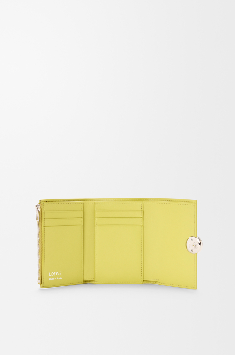 LOEWE Pebble small vertical wallet in shiny nappa calfskin Light Citrine