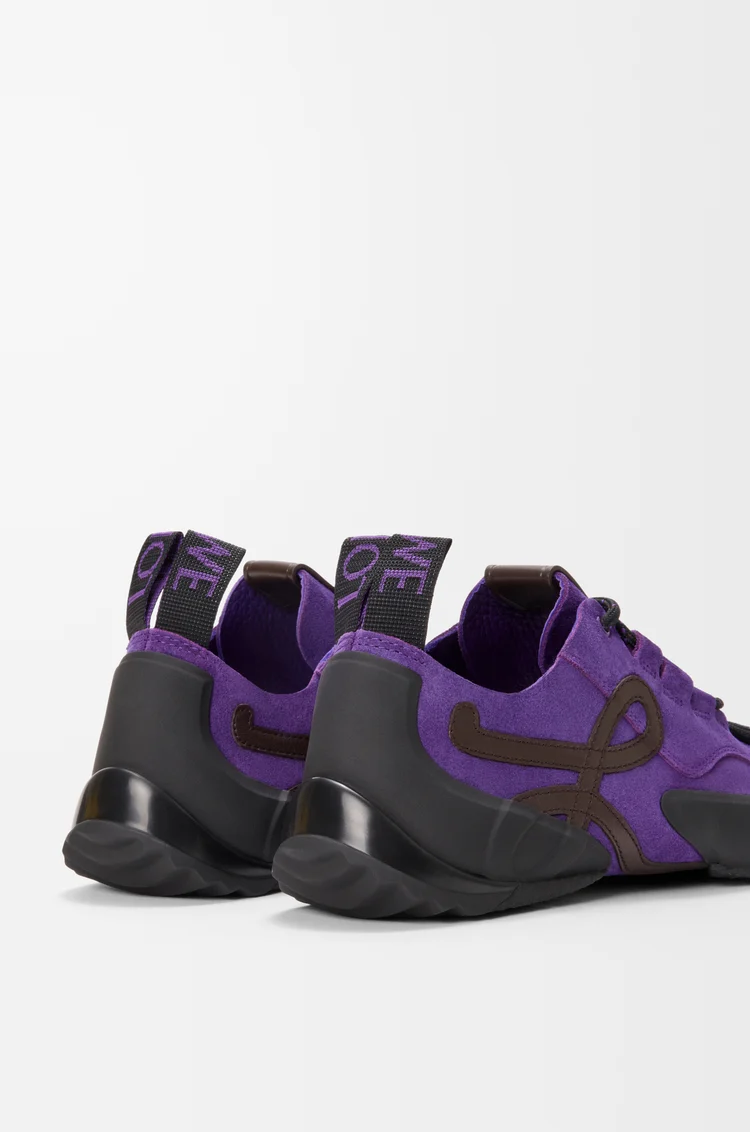 LOEWE Sneaker Grip in pelle di vitello scamosciata Viola/Marrone