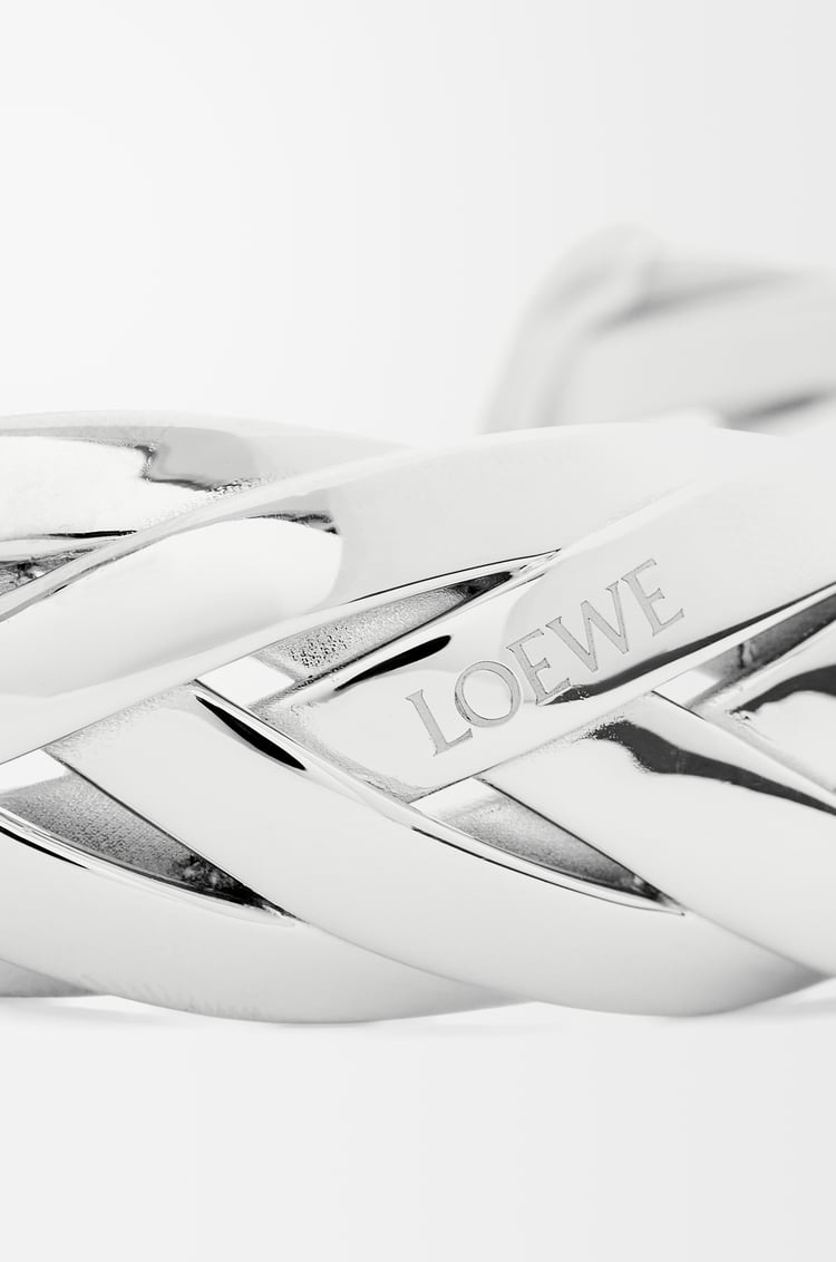 LOEWE Amplio brazalete trenzado en plata de ley Plata