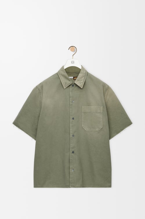 LOEWE Anagram short sleeve shirt in cotton Sage