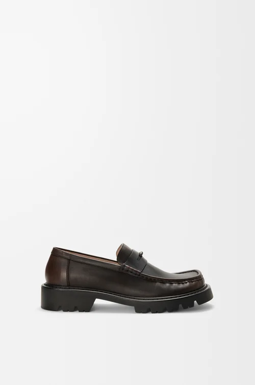LOEWE Sierra loafer in brushed-off calfskin Dark Brown