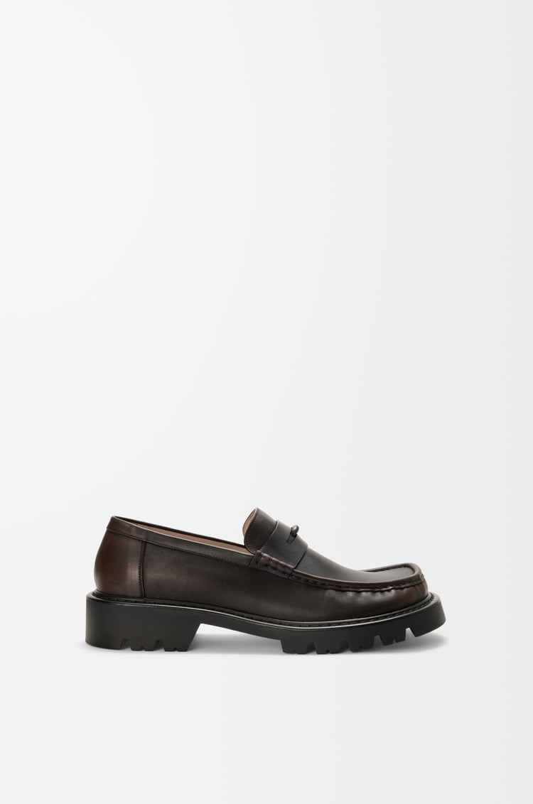 LOEWE Sierra loafer in brushed-off calfskin Dark Brown
