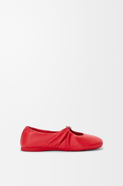 LOEWE Bailarina Pebble Soft en piel napa de cordero Rojo