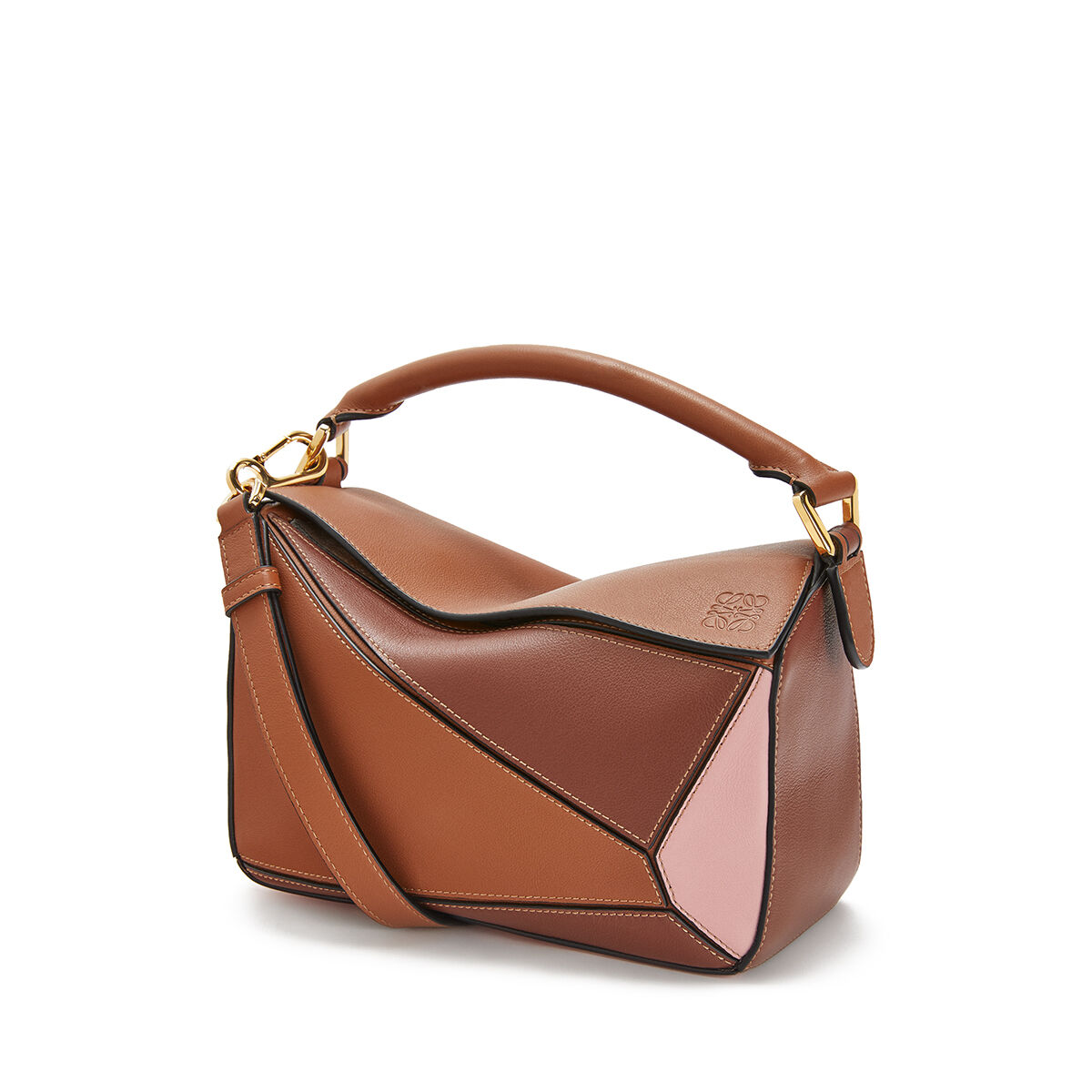 Puzzle Small Bag Tan/Medium Pink LOEWE