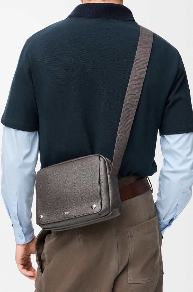 LOEWE Medium Pebble messenger bag in supple grained calfskin Dark Grey