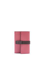 LOEWE Small vertical wallet in soft grained calfskin Plumrose/Chocolate