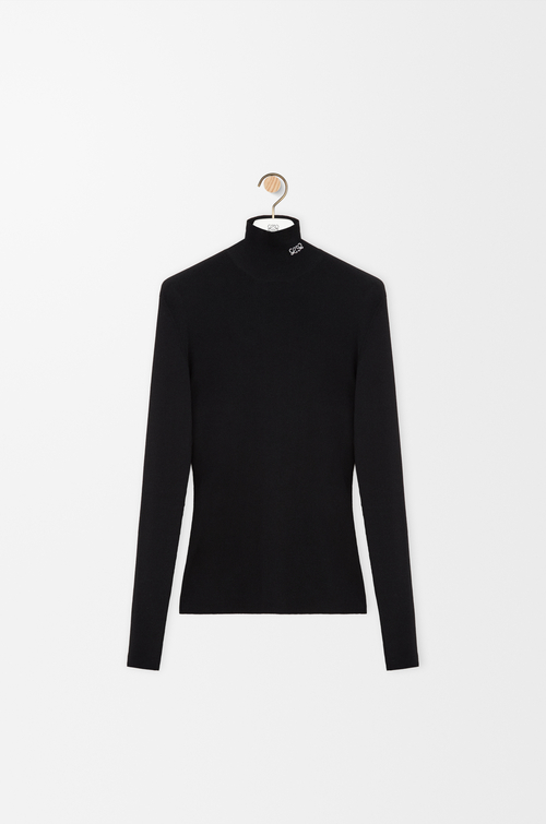 LOEWE Top en mezcla de viscosa Negro