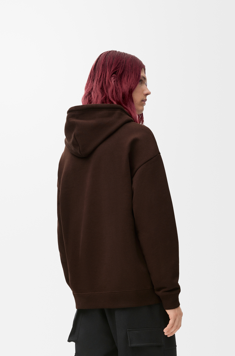 LOEWE Sudadera con capucha de corte holgado en algodón Marrón Chocolate