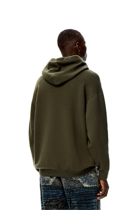 LOEWE Knit hoodie in wool and cashmere Khaki Green plp_rd