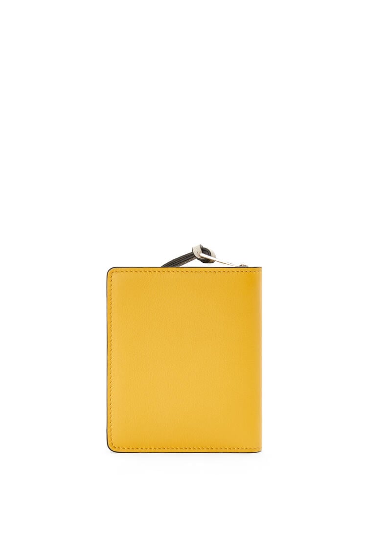 LOEWE Brand compact zip wallet in calfskin Mustard/Light Oat
