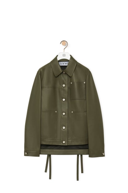 LOEWE Workwear jacket in nappa lambskin Khaki Green plp_rd
