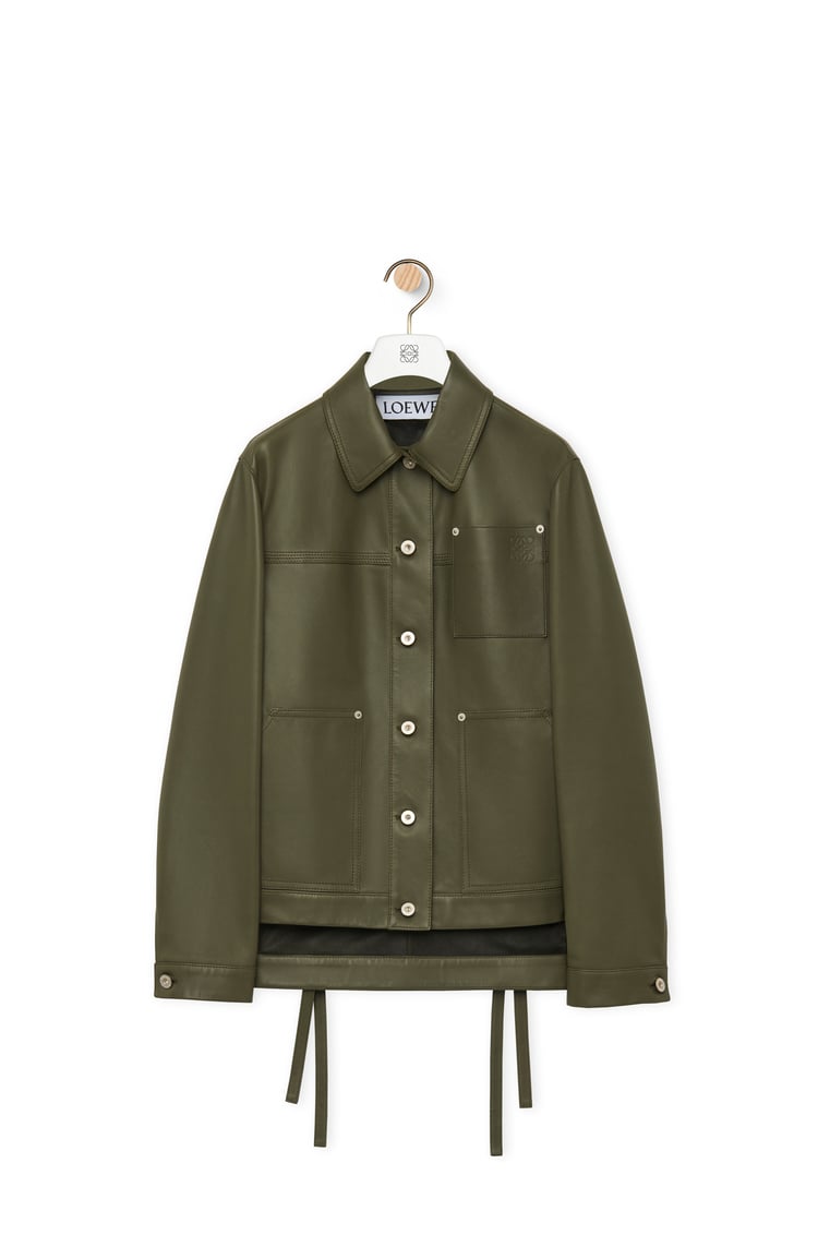 LOEWE Workwear jacket in nappa lambskin Khaki Green