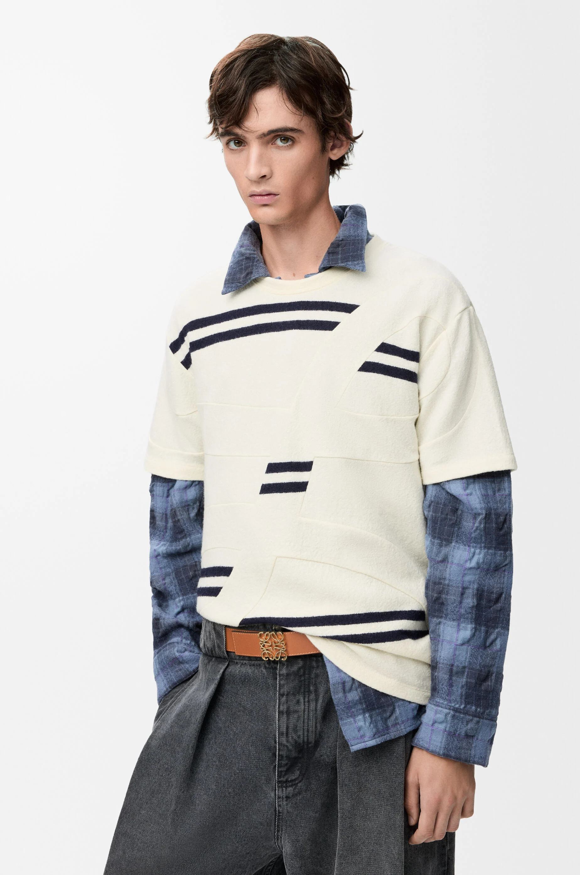 リバーシブル アナグラム ベルト（スムースカーフ） ブラウン - LOEWE