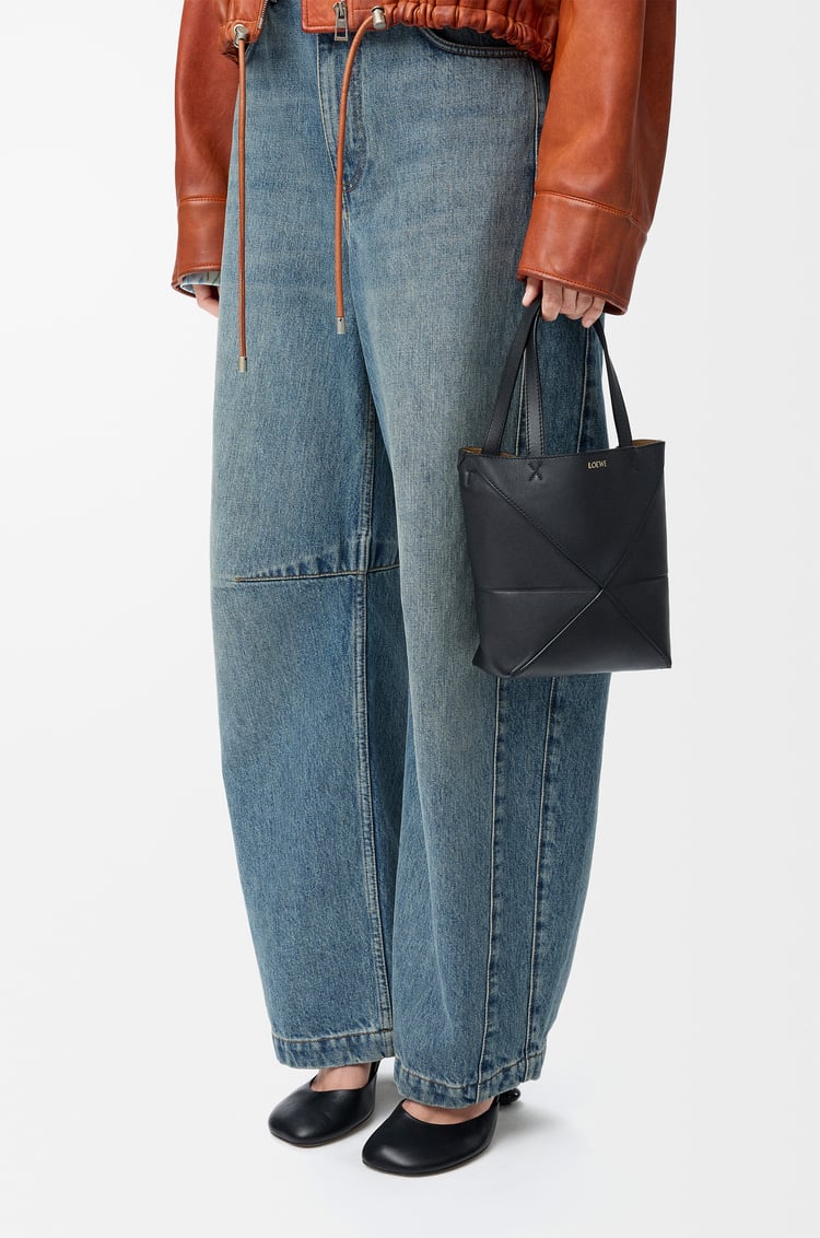 LOEWE パズルフォルドトート ミニ（シャイニーカーフ） ブラック