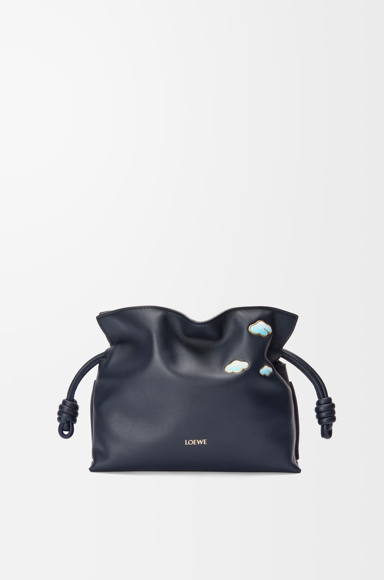 LOEWE Mini Flamenco clutch in nappa calfskin Dark Ink