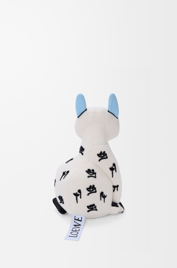 LOEWE Cat Stofftier aus Baumwollsamt Sanftes Weiß