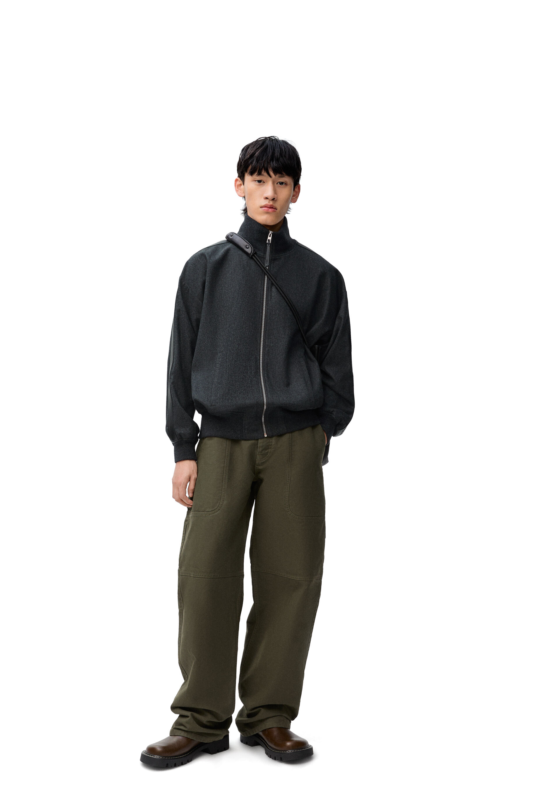 トラックスーツ ジャケット（ウール&カシミヤ） チャコールメランジェ - LOEWE