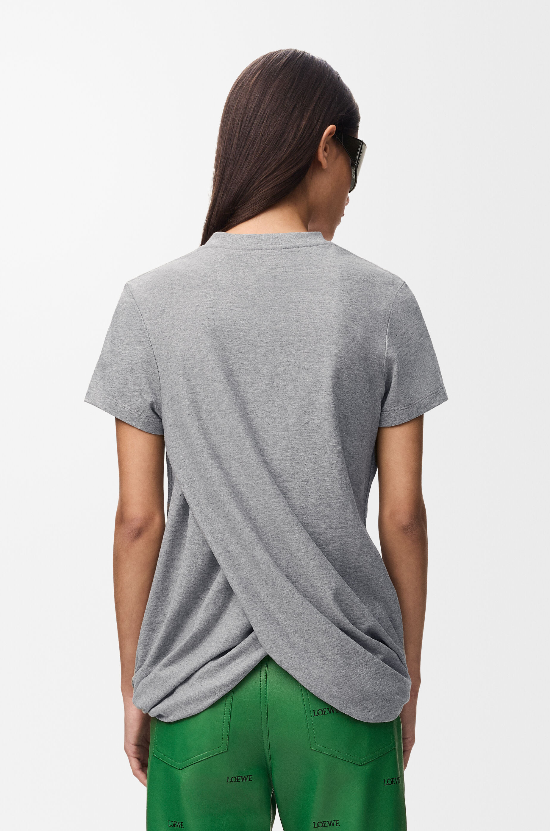 Draped T-shirt in cotton Grey - LOEWE USA Official Website