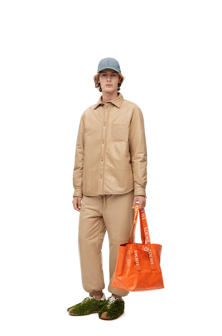 LOEWE Fold Shopper in paper calfskin Orange