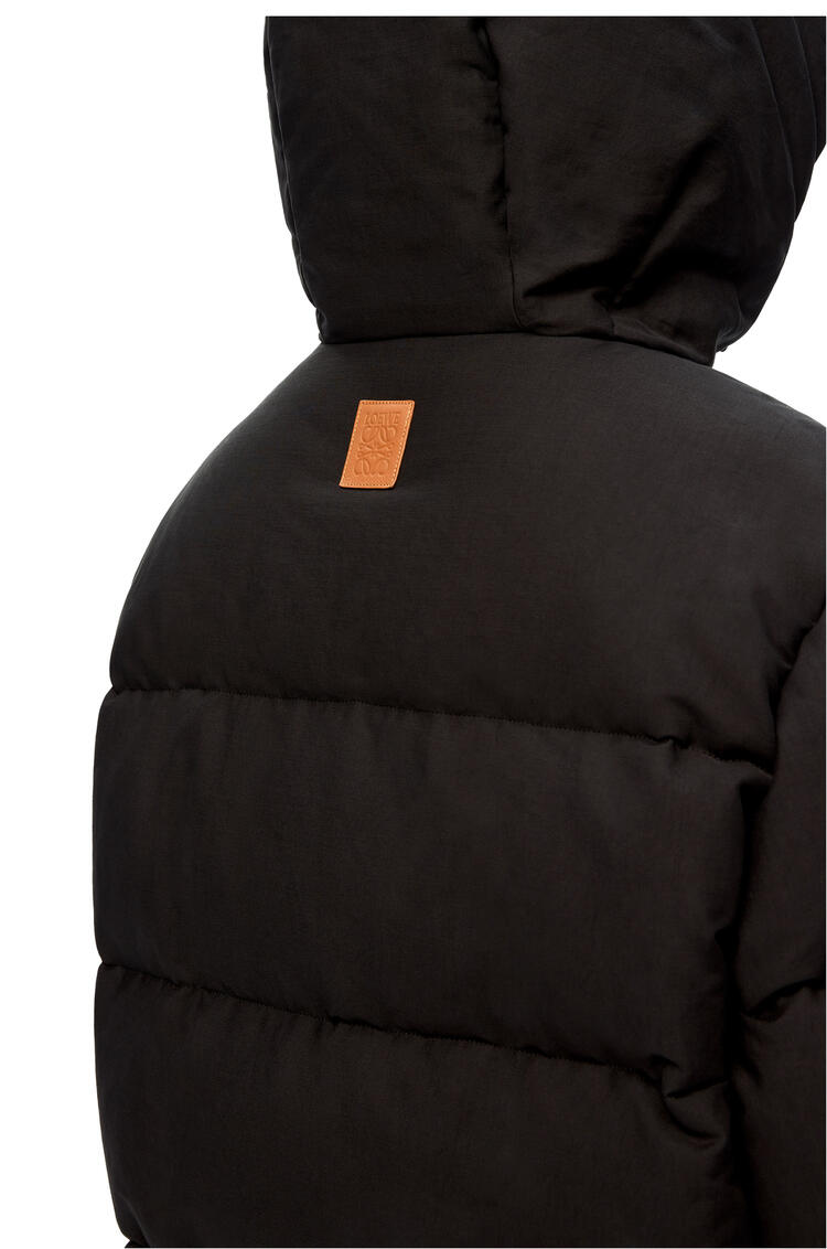 LOEWE Long hooded puffer in cotton Black pdp_rd