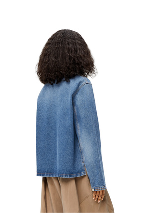LOEWE Anagram short jacket in cotton Blue Denim plp_rd