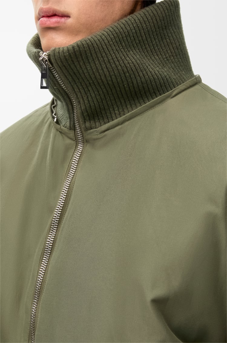 LOEWE Chaqueta acolchada en algodón técnico Verde Caqui