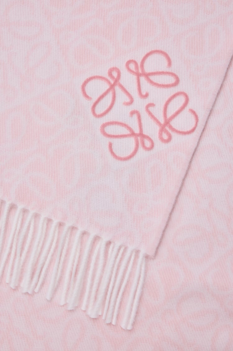 LOEWE Anagram scarf in wool and cashmere Soft Pink