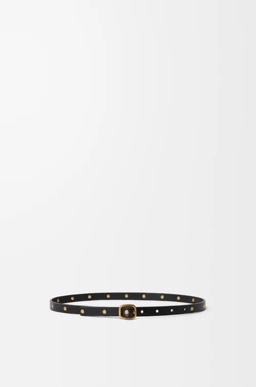 LOEWE Rounded soft belt in classic calfskin Black/Gold