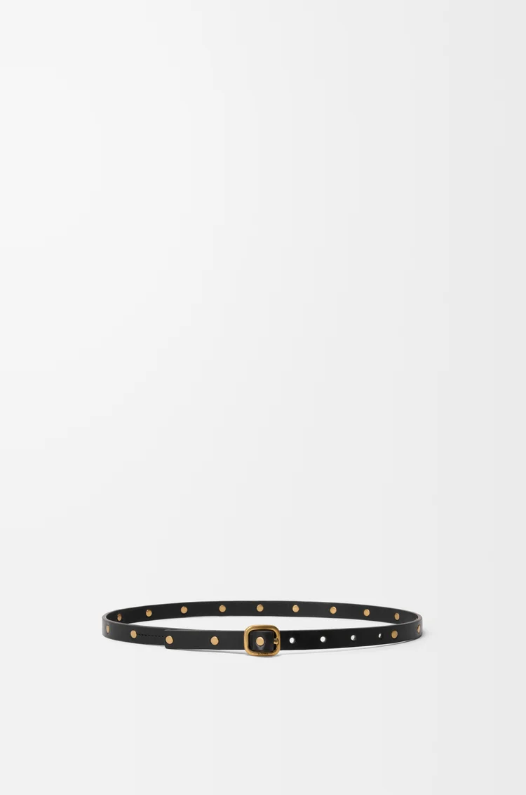 LOEWE Rounded soft belt in classic calfskin Black/Gold