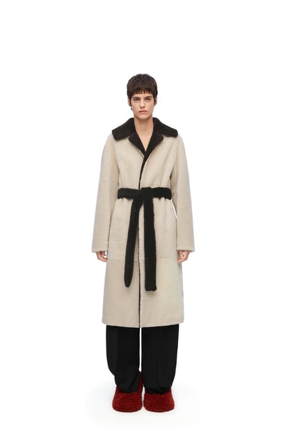 LOEWE Manteau en peau lainée DORÉ/NOIR/MARRON plp_rd