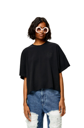 LOEWE Short oversize Anagram T-shirt in cotton Black