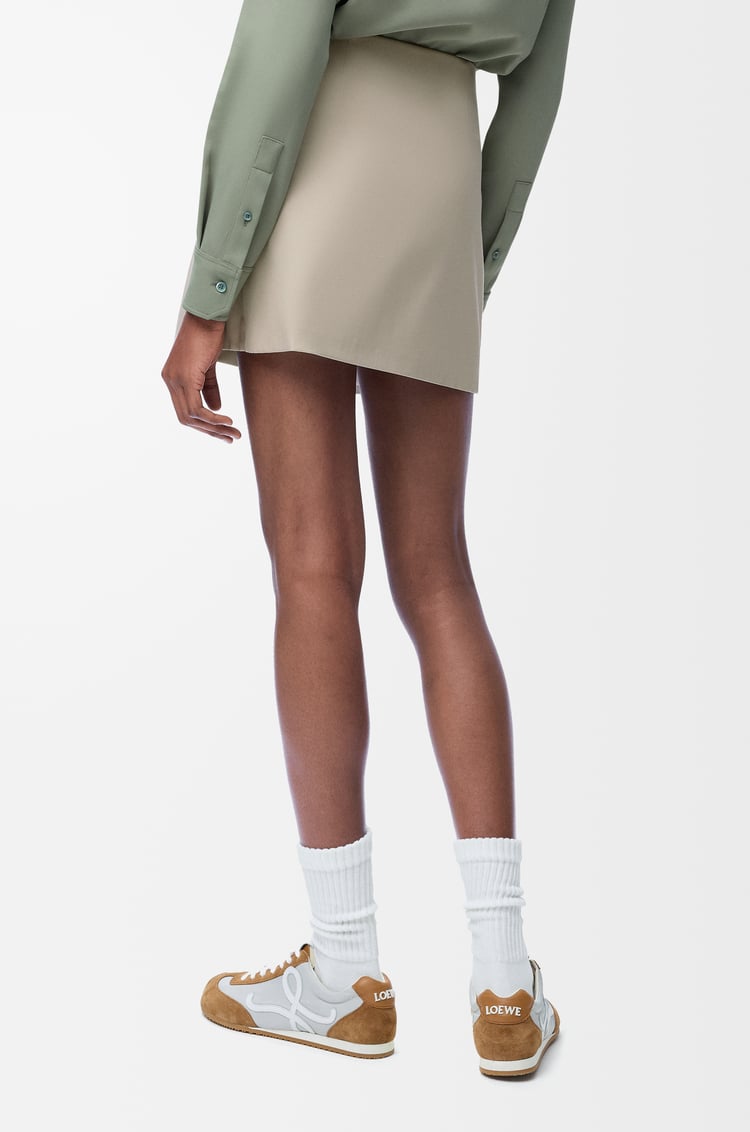 LOEWE Minifalda en algodón y seda Beige Claro