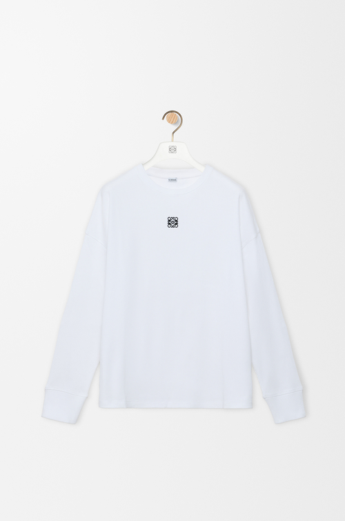 LOEWE Oversized fit long sleeve T-shirt in cotton White