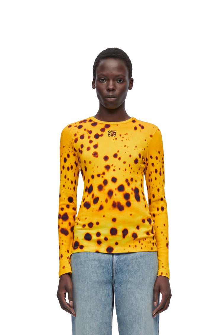 LOEWE Long sleeve top in cotton Yellow Gold/Multicolor
